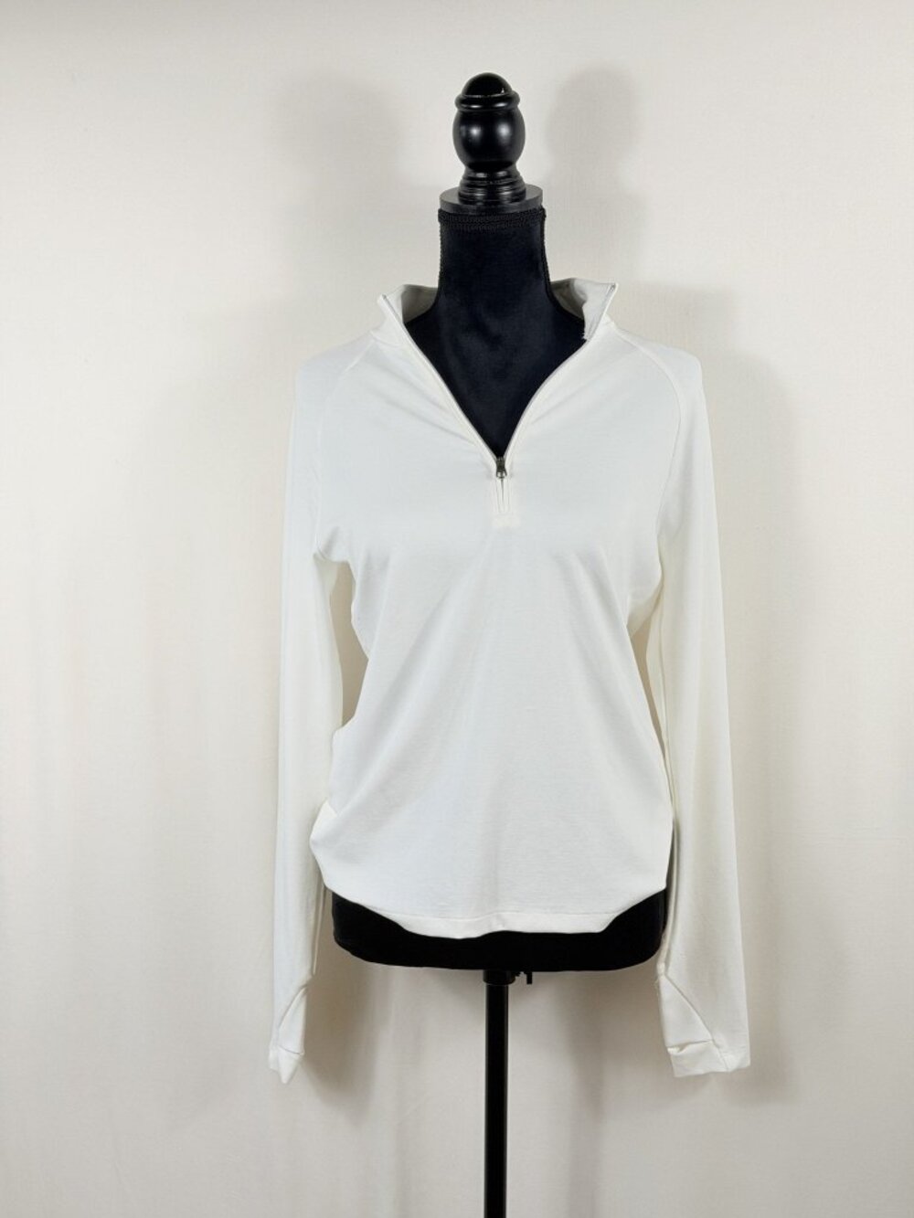 Varley Ivory Quarter-Zip Active Top (Size S)